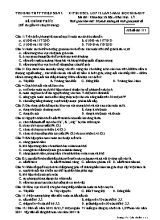 Đề khảo sát chất lượng Địa lí lớp 12 lần 3 - Mã đề 111 - Năm học 2016-2017 - Trường THPT Triệu Sơn 2